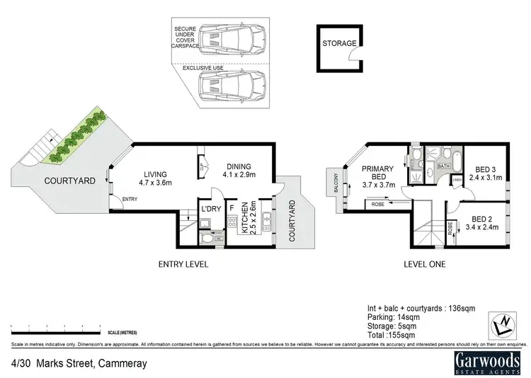 Floorplan of Homely townhouse listing, 4/30 Marks Street, Cammeray NSW 2062