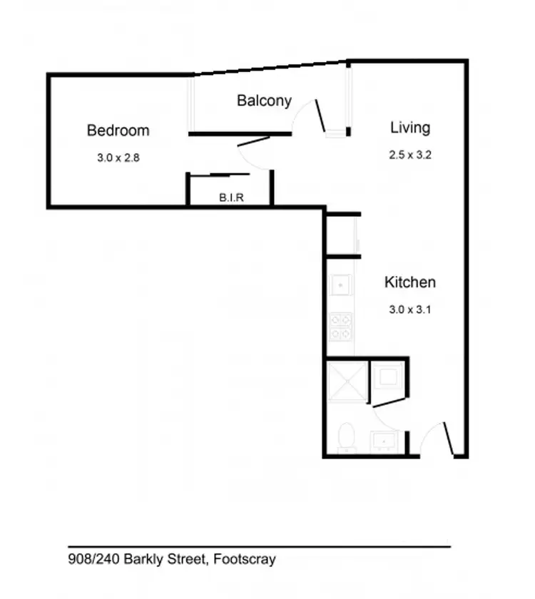 Floorplan of Homely apartment listing, 908/240 Barkly Street, Footscray VIC 3011