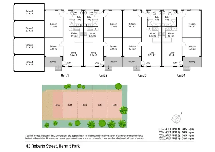 Floorplan of Homely block of units listing, 43 Roberts Street, Hermit Park QLD 4812