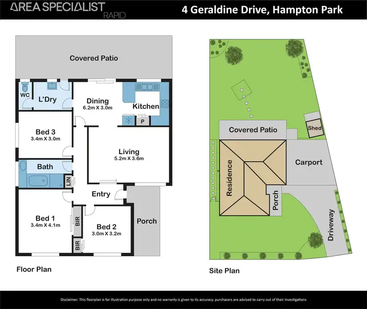 Floorplan of Homely house listing, 4 Geraldine Drive, Hampton Park VIC 3976