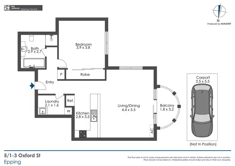 Floorplan of Homely unit listing, 5/1-3 Oxford Street, Epping NSW 2121