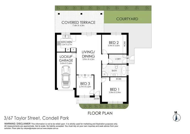 Floorplan of Homely villa listing, 3/67 Taylor Street, Condell Park NSW 2200