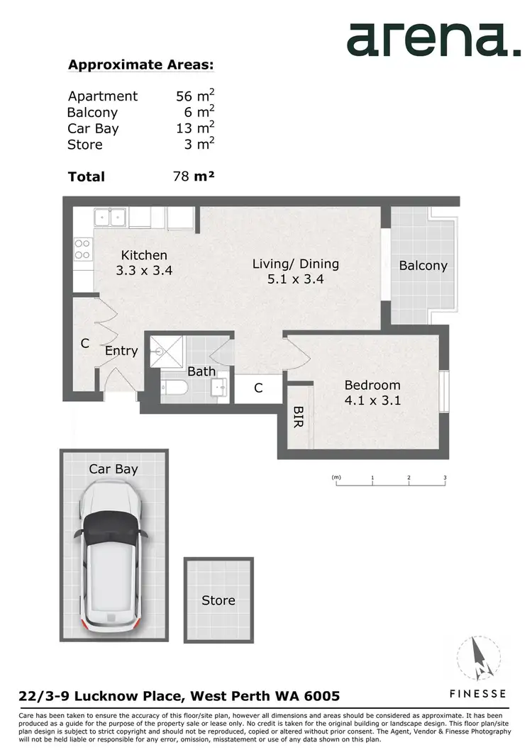 Floorplan of Homely apartment listing, 22/3 -9 Lucknow Place, West Perth WA 6005