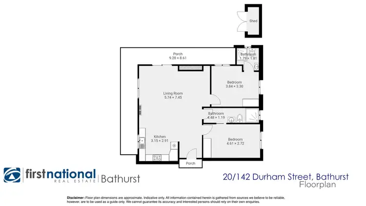 Floorplan of Homely unit listing, 20/142 Durham Street, Bathurst NSW 2795