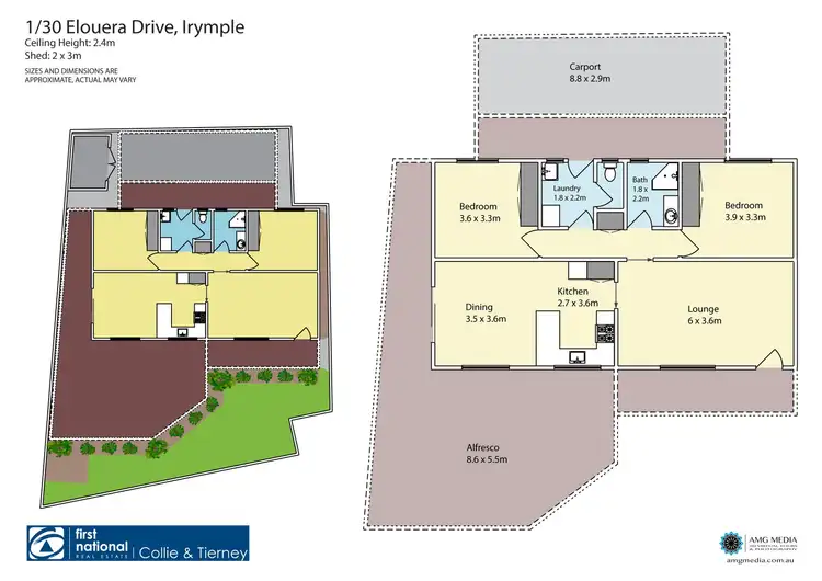 Floorplan of Homely townhouse listing, 1/30 Elouera Drive, Irymple VIC 3498