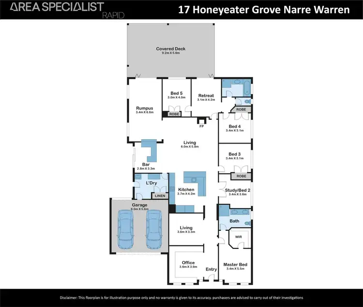 Floorplan of Homely house listing, 17 Honeyeater Grove, Narre Warren VIC 3805