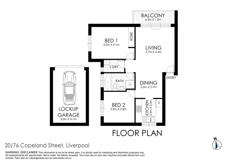Floorplan of Homely unit listing, 20/76 Copeland Street, Liverpool NSW 2170
