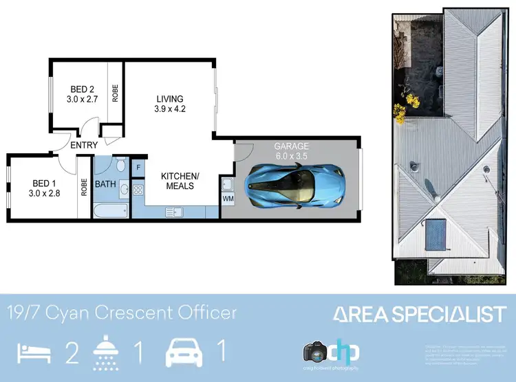 Floorplan of Homely unit listing, 19/7 Cyan Crescent, Officer VIC 3809