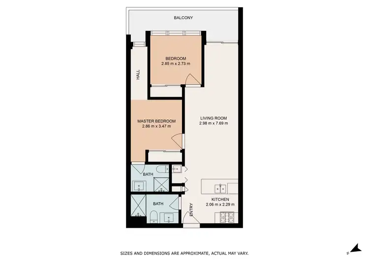 Floorplan of Homely apartment listing, 607/59 Paisley Street, Footscray VIC 3011