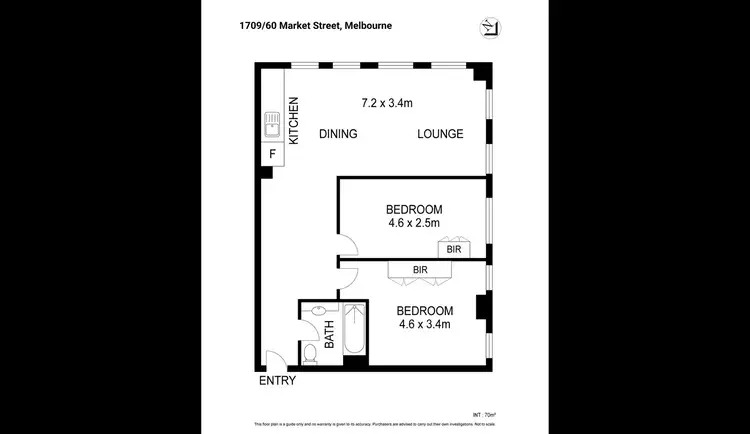 Floorplan of Homely apartment listing, 1709/60 Market Street, Melbourne VIC 3000