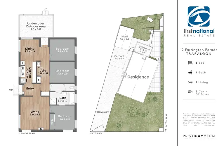 Floorplan of Homely house listing, 12 Farrington Parade, Traralgon VIC 3844