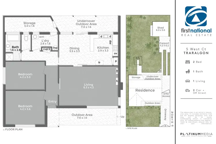 Floorplan of Homely house listing, 5 West Court, Traralgon VIC 3844