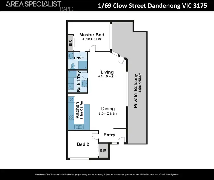 Floorplan of Homely unit listing, 1/69 Clow Street, Dandenong VIC 3175