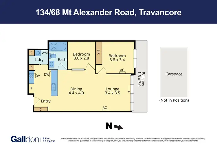 Floorplan of Homely apartment listing, 134/68 Mt Alexander Road, Travancore VIC 3032