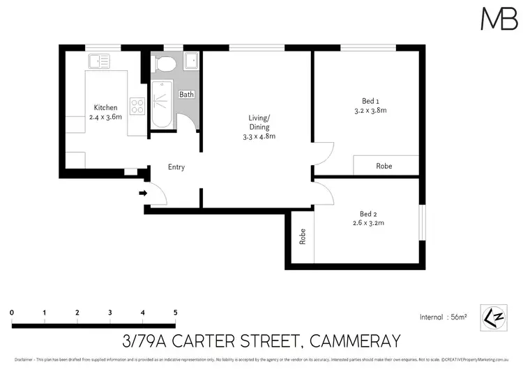 Floorplan of Homely apartment listing, 3/79A Carter Street, Cammeray NSW 2062