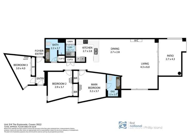 Floorplan of Homely apartment listing, 3/4 The Esplanade, Cowes VIC 3922