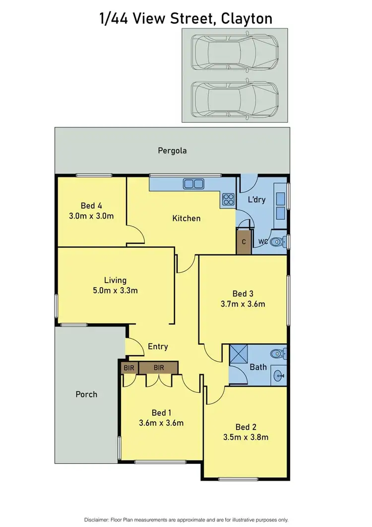 Floorplan of Homely unit listing, 1/47 View Street, Clayton VIC 3168