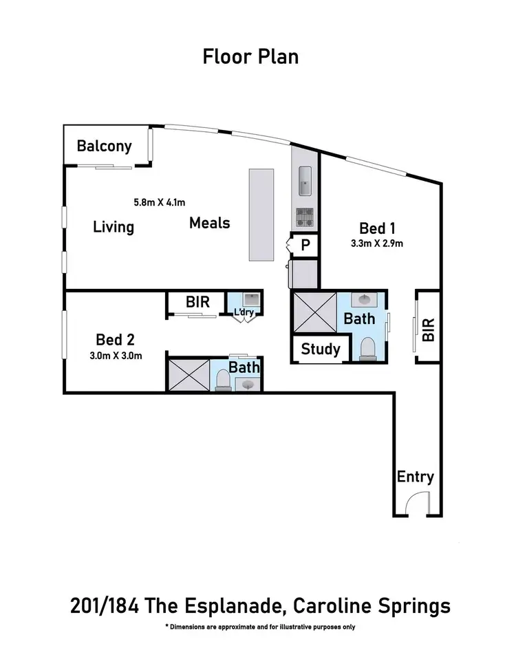 Floorplan of Homely apartment listing, 201/184 The Esplanade, Caroline Springs VIC 3023