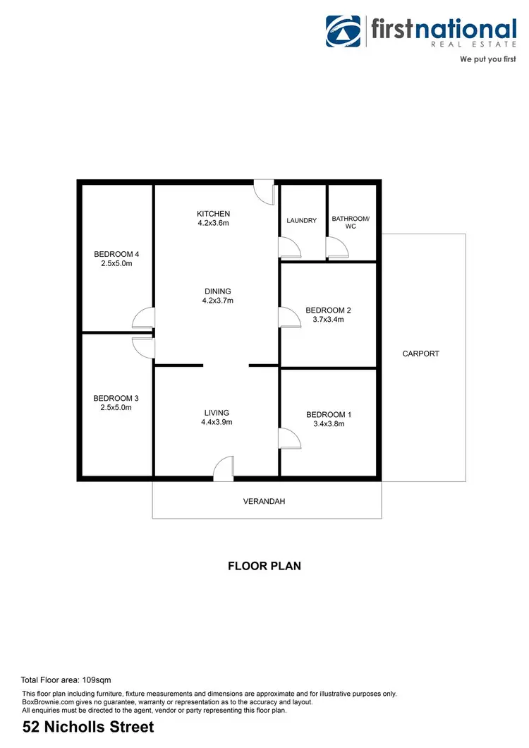 Floorplan of Homely house listing, 52 Nicholls Street, Broken Hill NSW 2880