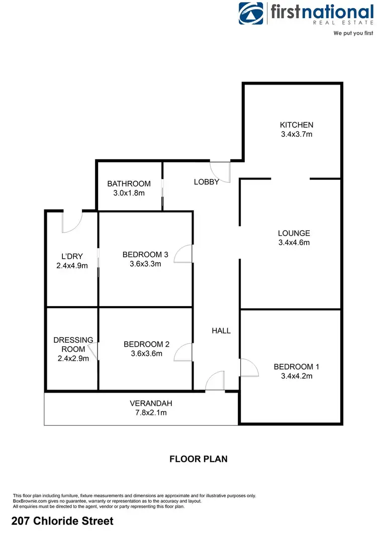 Floorplan of Homely house listing, 207 Chloride Street, Broken Hill NSW 2880