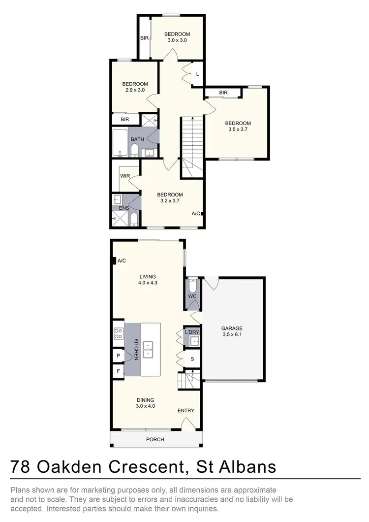 Floorplan of Homely townhouse listing, 78 Oakden Crescent, St Albans VIC 3021