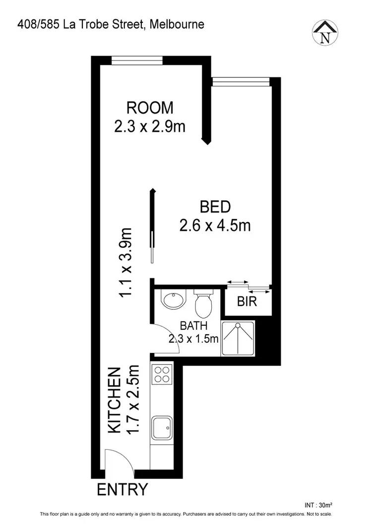Floorplan of Homely apartment listing, 408/585 La Trobe Street, Melbourne VIC 3000
