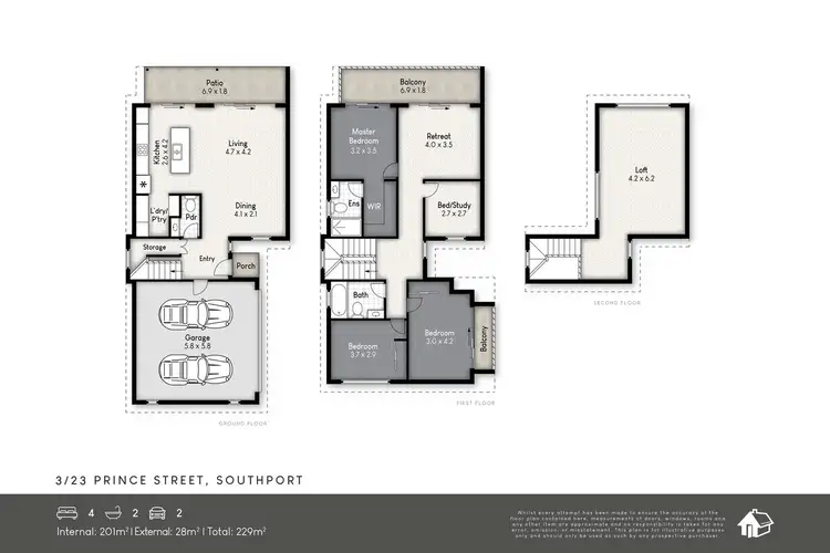 Floorplan of Homely townhouse listing, 3/23 Prince Street, Southport QLD 4215