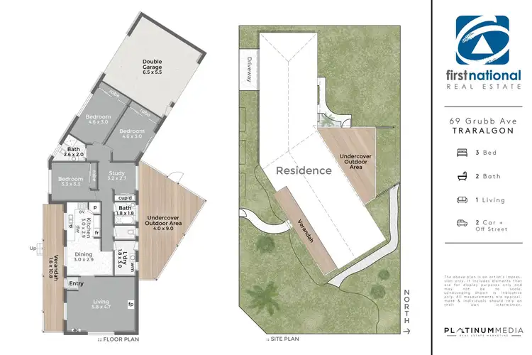 Floorplan of Homely house listing, 69 Grubb Avenue, Traralgon VIC 3844