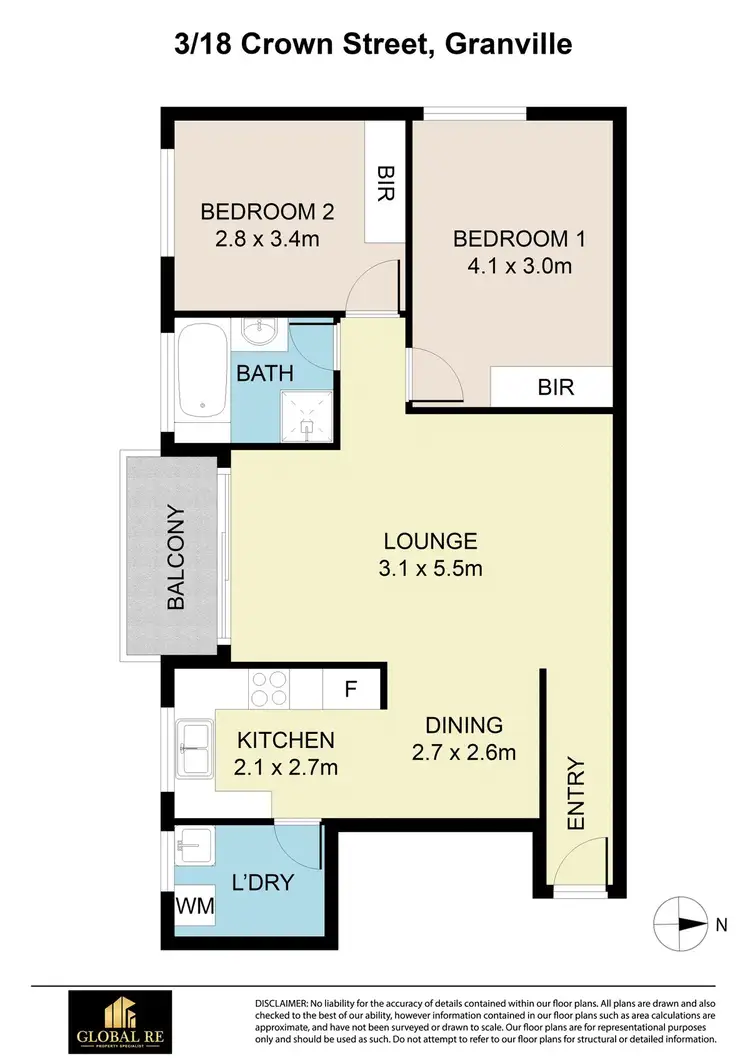 Floorplan of Homely unit listing, 3/18 Crown Street, Granville NSW 2142