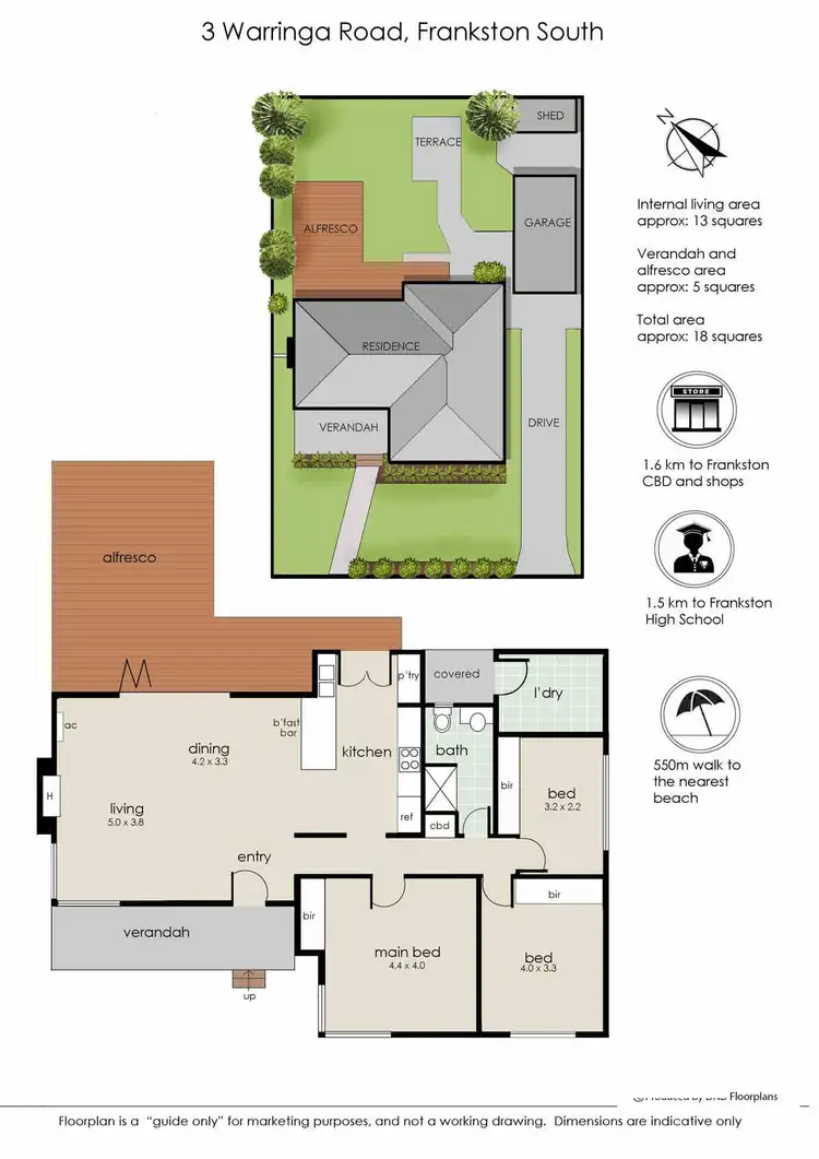 Floorplan of Homely house listing, 3 Warringa Road, Frankston South VIC 3199