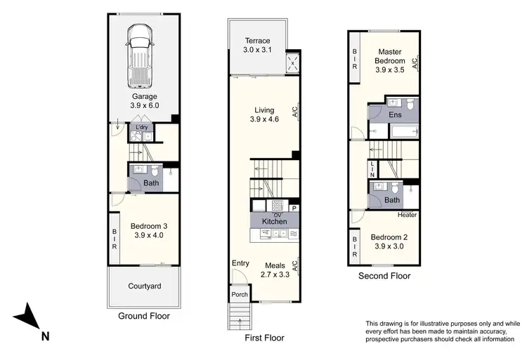 Floorplan of Homely townhouse listing, 84 Hanna Street, Noble Park VIC 3174