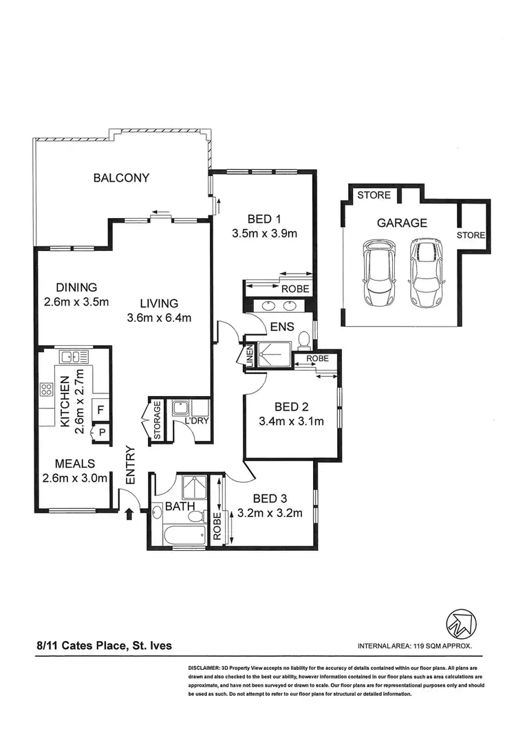 Floorplan of Homely apartment listing, 8/11 Cates Place, St Ives NSW 2075