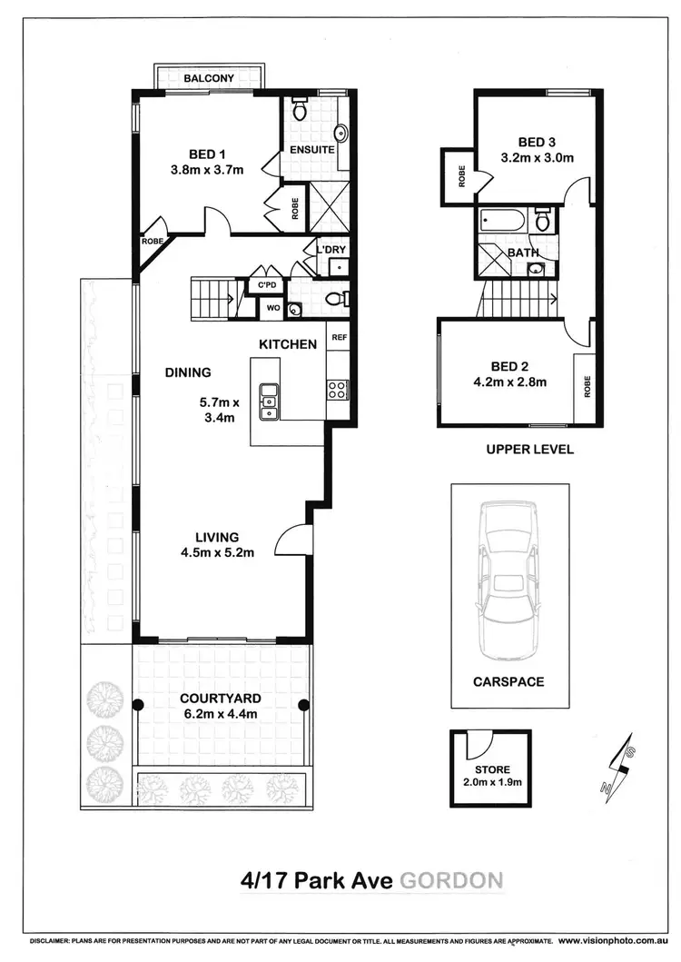 Floorplan of Homely townhouse listing, 4/17 Park Avenue, Gordon NSW 2072