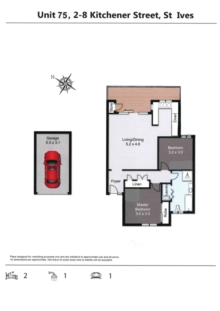 Floorplan of Homely apartment listing, 75/2-8 Kitchener Street, St Ives NSW 2075