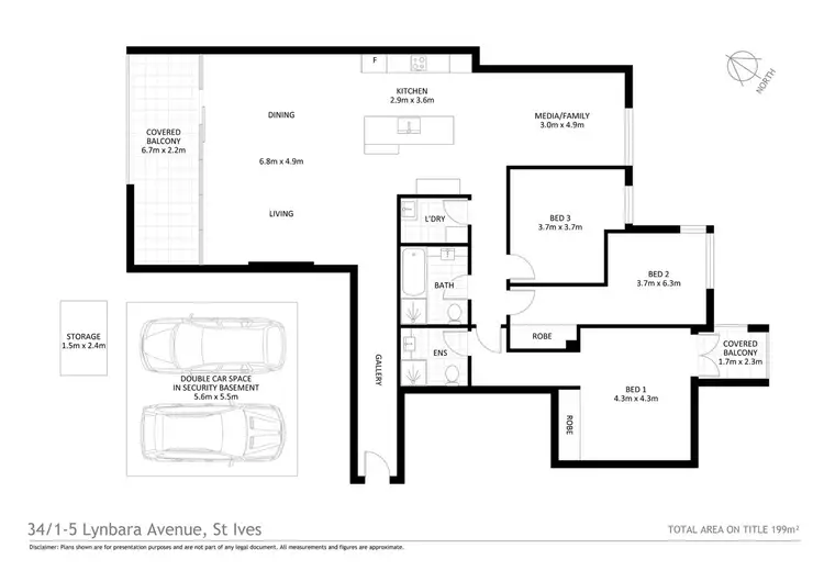 Floorplan of Homely apartment listing, 34/1-5 Lynbara Avenue, St Ives NSW 2075