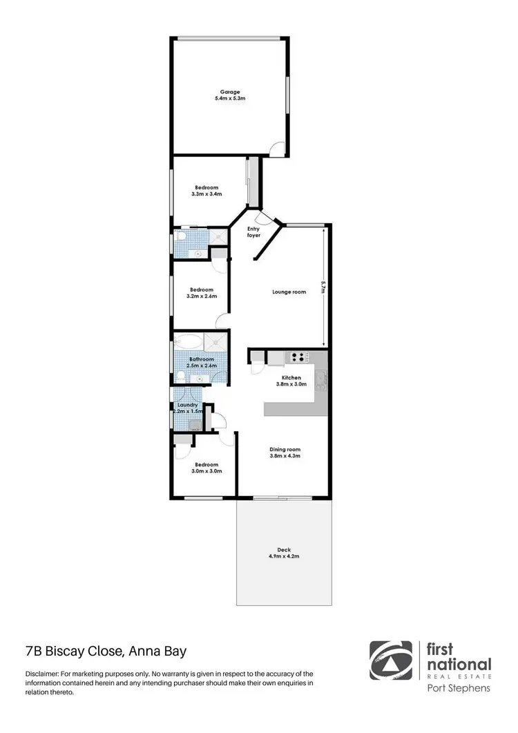 Floorplan of Homely semi-detached listing, 7B Biscay Close, Anna Bay NSW 2316