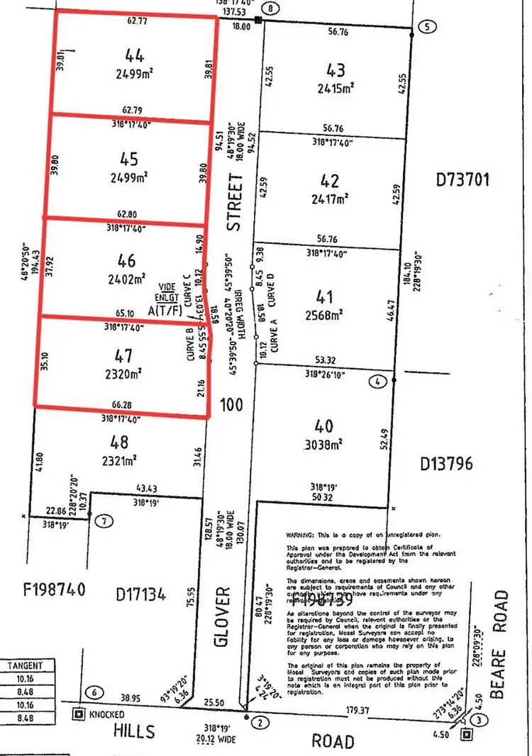 Floorplan of Homely land listing, 44, 45, 46, 47 Glover Street, North Moonta SA 5558