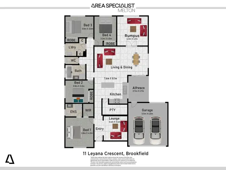 Floorplan of Homely house listing, 11 Leyana Crescent, Brookfield VIC 3338