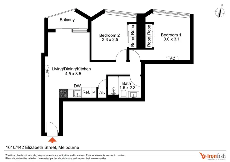 Floorplan of Homely apartment listing, 1610/442 Elizabeth Street, Melbourne VIC 3000