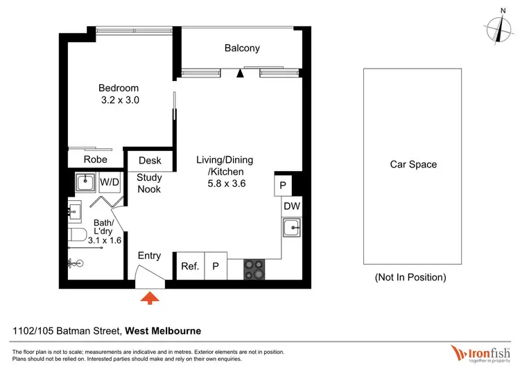 Floorplan of Homely apartment listing, 1102/105 Batman Street, West Melbourne VIC 3003