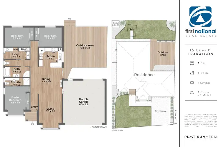 Floorplan of Homely house listing, 16 Giles Place, Traralgon VIC 3844