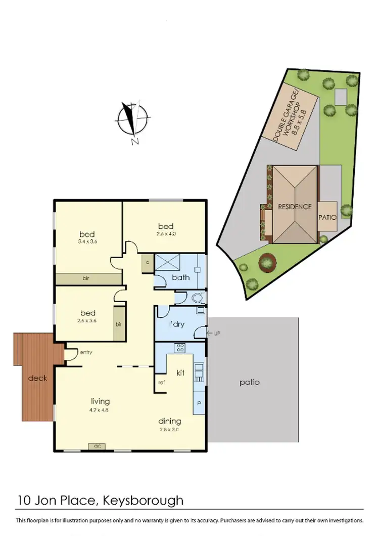 Floorplan of Homely house listing, 10 Jon Place, Keysborough VIC 3173