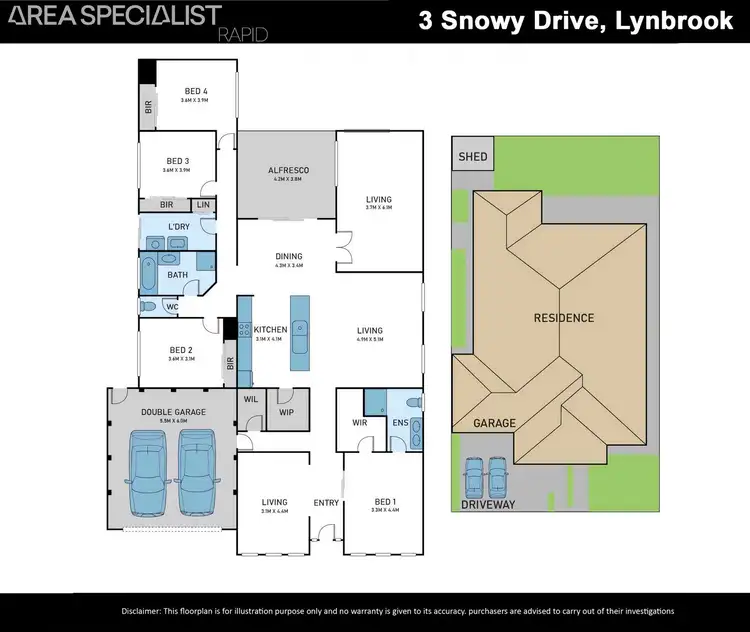 Floorplan of Homely house listing, 3 Snowy Drive, Lynbrook VIC 3975