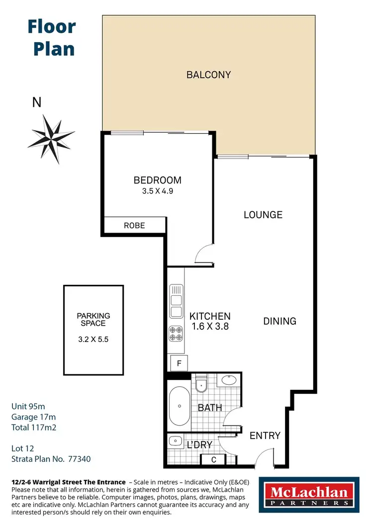 Floorplan of Homely unit listing, 12/2-6 Warrigal Street, The Entrance NSW 2261