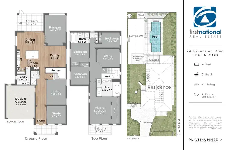 Floorplan of Homely house listing, 24 Riverslea Boulevard, Traralgon VIC 3844