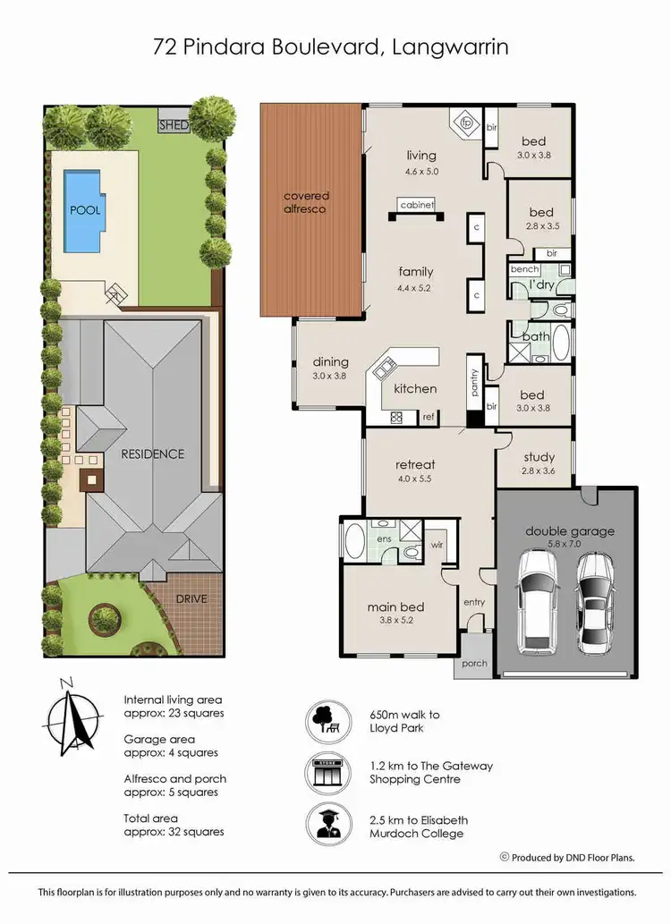 Floorplan of Homely house listing, 72 Pindara Boulevard, Langwarrin VIC 3910