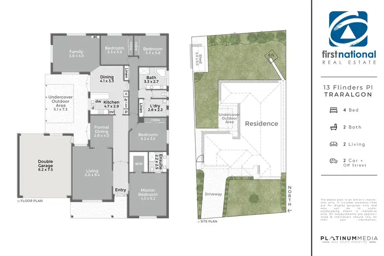 Floorplan of Homely house listing, 13 Flinders Place, Traralgon VIC 3844