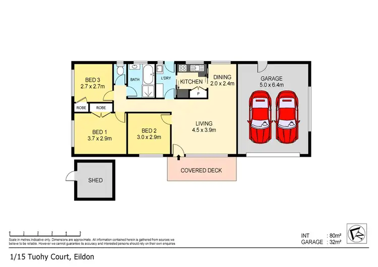 Floorplan of Homely unit listing, 1/15 Tuohy Court, Eildon VIC 3713