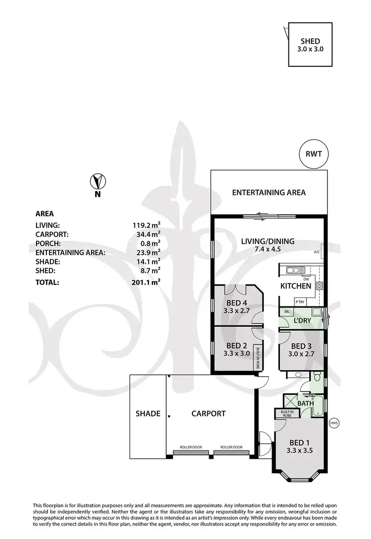 Floorplan of Homely house listing, 1/12 Shakes Road, Nairne SA 5252