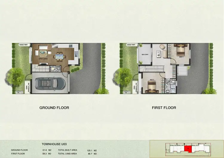 Floorplan of Homely townhouse listing, 3/14 Whitworth Avenue, Springvale VIC 3171